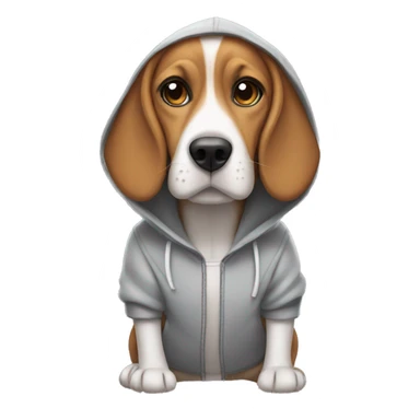 beagle wearing a hoodie sticker