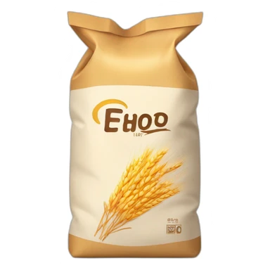 Flour bag with wheat on the front packaging  sticker