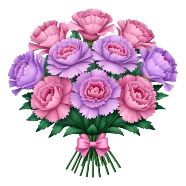 lavender Pink carnations bouquet sticker
