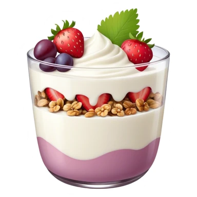 Yogurt with strawberries grapes and granola sticker