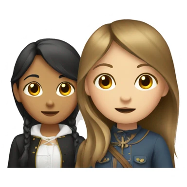 german girl and filipino girl sticker