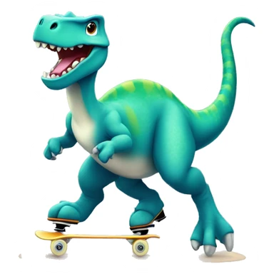 Dinosaurio patinando sticker