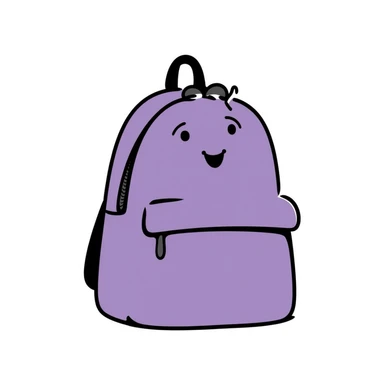 hand-drawn doodle of purple backpack from Dora the Explorer sticker