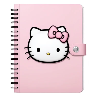 Light pink notebook with a hello kitty in it sticker
