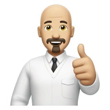 bald white with goatee thumbs up sticker