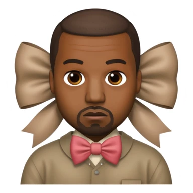Kanye with a bow sticker
