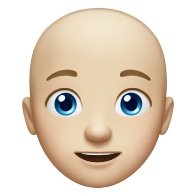 bald boy with open mouth blue eyes sticker
