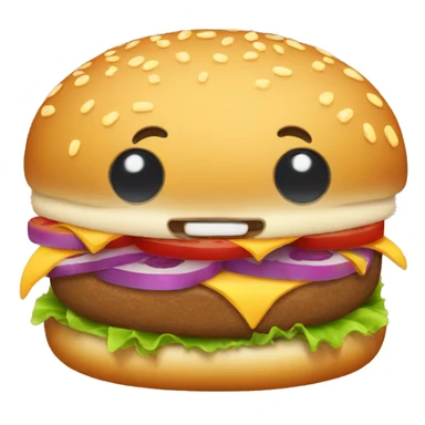 hamburger with fur sticker