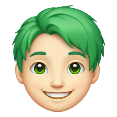 laughing emoji with green hair  sticker