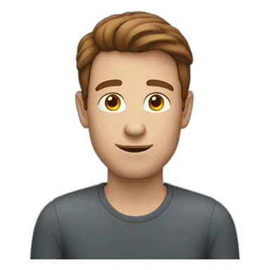 A white man with brown hair with only 3 fingers sticker