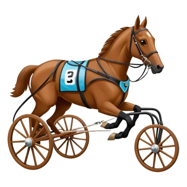 Harness racing sulky with driver sticker