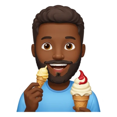 bearded black man ice cream sticker