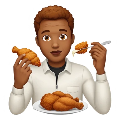 Black man eating chicken sticker