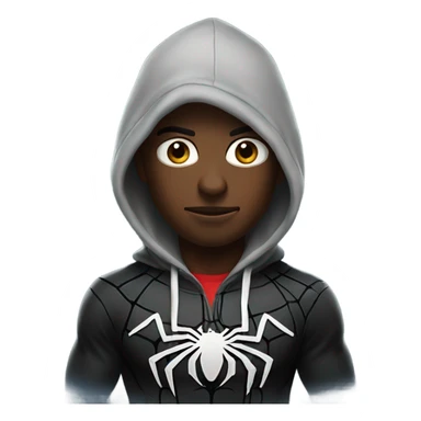 Black Spider-Man with hoodie sticker
