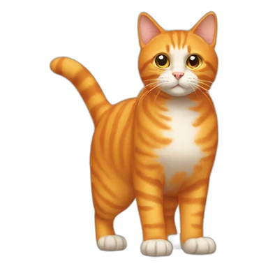 Orange standing cat  sticker