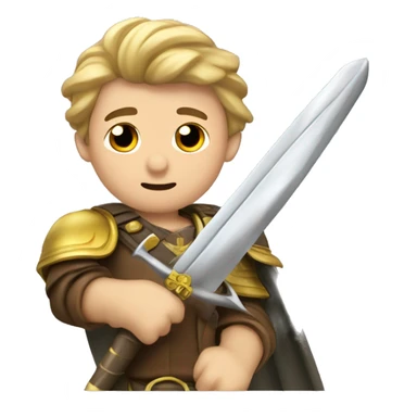 Arcángel Miguel con espada y alas sticker