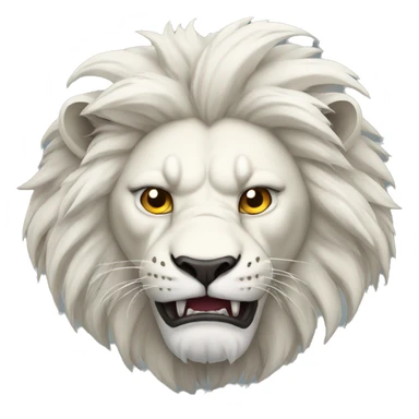 Angry white lion sticker