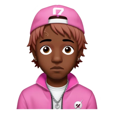 Lil Uzi vert with pink clothes on and had that says loser  sticker