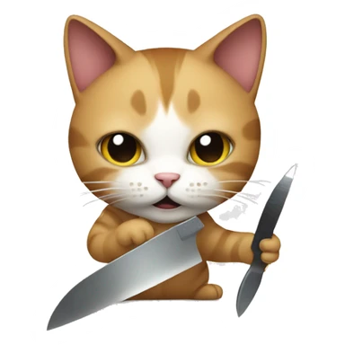 Cat holding a knife  sticker