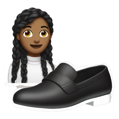 black loafers and white leg warmers sticker