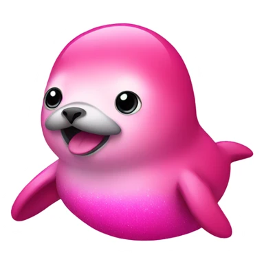 Hot pink Foca with sparkles sticker