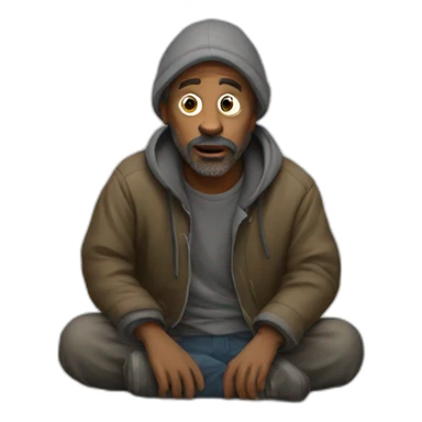 homeless man hungry sticker