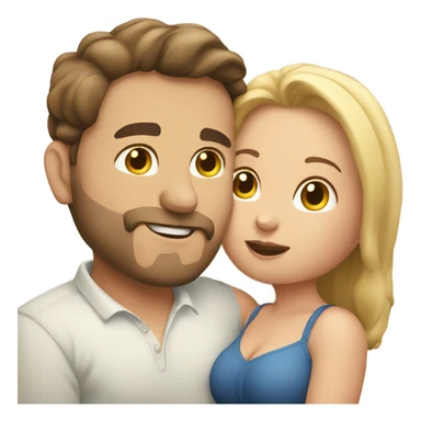 Caucasian chubby couple kissing sticker