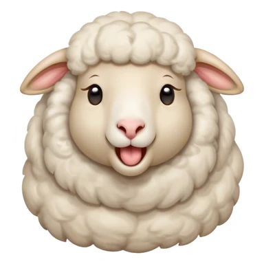 Cinematic Cute Yawning Sheep Portrait Emoji, Head tilted slightly with a dramatic, wide-open yawn, showcasing a soft, downy white fleece with gently drooping ears, round gentle eyes barely open in drowsy contentment, Simplified yet irresistibly adorable features, highly detailed, glowing with a soft, cozy glow, high shine, relaxed yet expressive, stylized with a touch of whimsical charm, bright and endearing, soft glowing outline, capturing the essence of a sleepy yet affectionate sheep, so drowsy it feels like it could stretch out of the screen and curl up for a nap! sticker