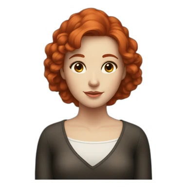 A girl with tall,  red hair, brown eyes And white skin  sticker