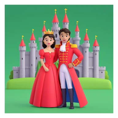 prince in red dress, royal castle background sticker