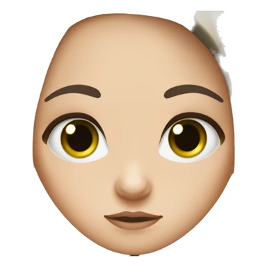 White girl with green eyes and dark brown hair with straight hair in confusion sticker