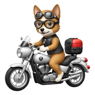 Beautiful dog riding a motor cycle sticker
