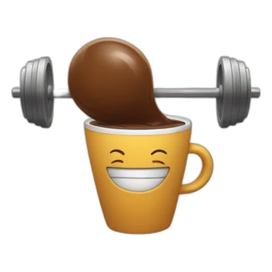 coffee cup lifting a barbell sticker