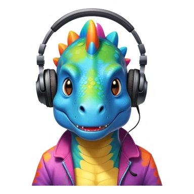 Dinosaurio muy bonito músico DJ sticker
