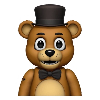 Freddy Fazbear with black and tiny hat from Five Nights At Freddy's Movie sticker