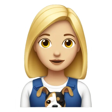 Blonde girl with a beagle sticker