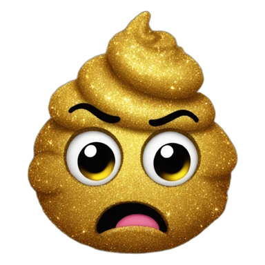 Angry glitter poo sticker
