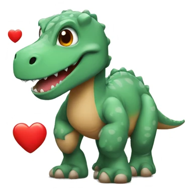 Dinosaurs with red hearts sticker