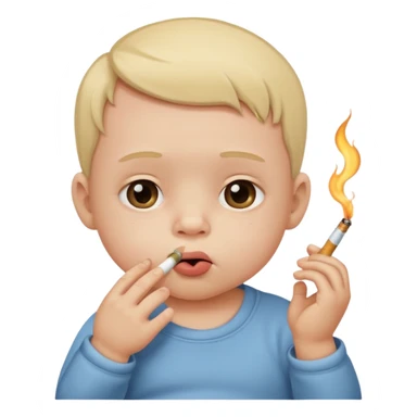a baby smoking a cigarette and looking drunk sticker