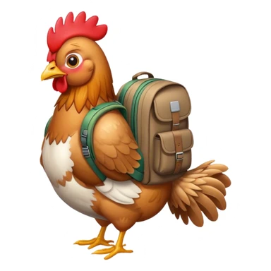 Huhn mit Rucksack  sticker