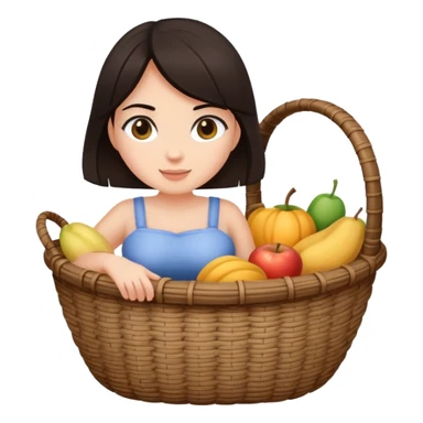 buttocks wicker basket hair sticker