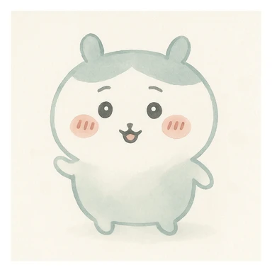 chiikawa character, watercolor art style, soft background sticker