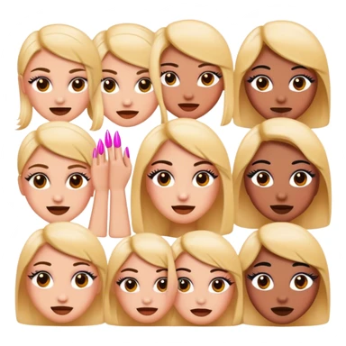 Emojis with eyelashes and nails sticker