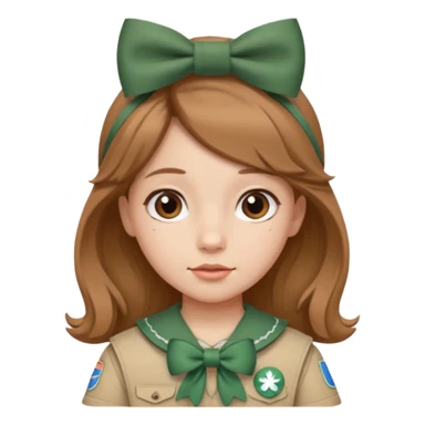 scout girl with bow on hair sticker