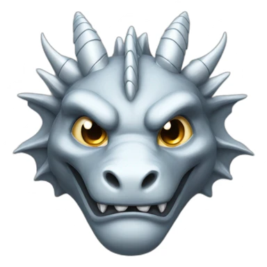 Full silver dragon face sticker