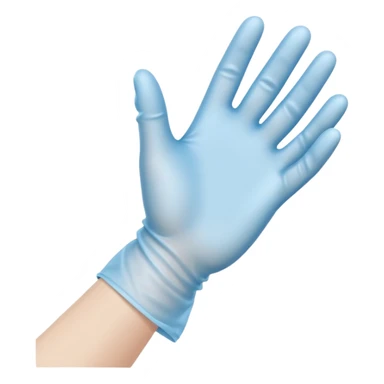 pulling on plastic glove sticker