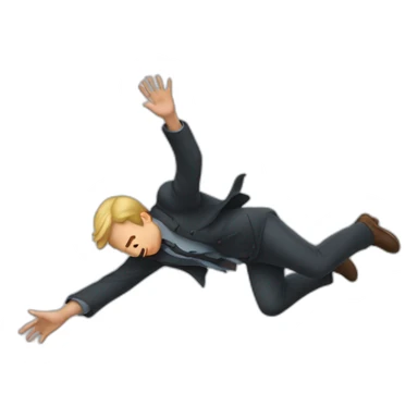 a man falling sticker