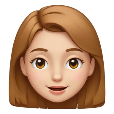 Girl winking with her left eye closed, happy face, emoji style sticker