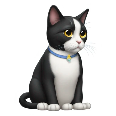 Tuxedo cat sad sticker