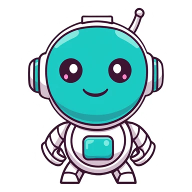 cute GIR robot from Invader Zim with big eyes and happy smile sticker